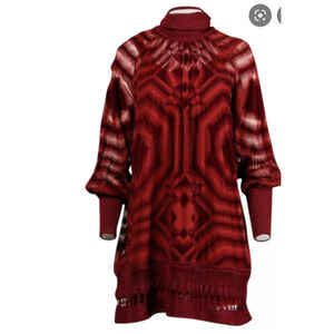 Jean Paul Gaultier Vintage 1990's Early 2000's Velvet Burn Out Dress Red XS